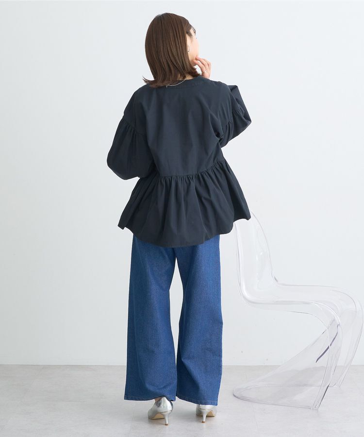 earth music&ecology「撥水ペプラムジップブルゾン」|ブルゾン・スタジャン|