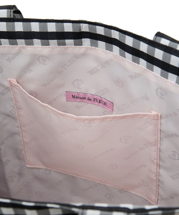 Maison de FLEUR「ブランドロゴ刺繍ギンガムスクエアトート」|トートバッグ|