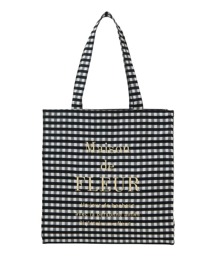 Maison de FLEUR「ブランドロゴ刺繍ギンガムスクエアトート」|トートバッグ|