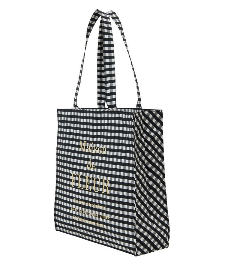 Maison de FLEUR「ブランドロゴ刺繍ギンガムスクエアトート」|トートバッグ|