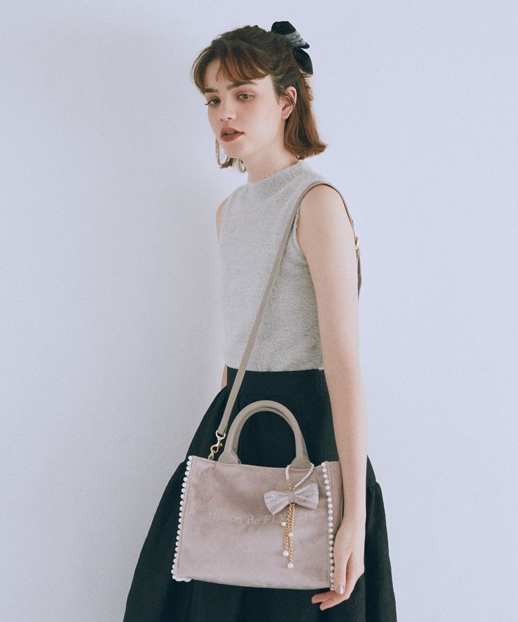 Maison de FLEUR「ベロア2Wayスクエアトートバッグ」|トートバッグ|