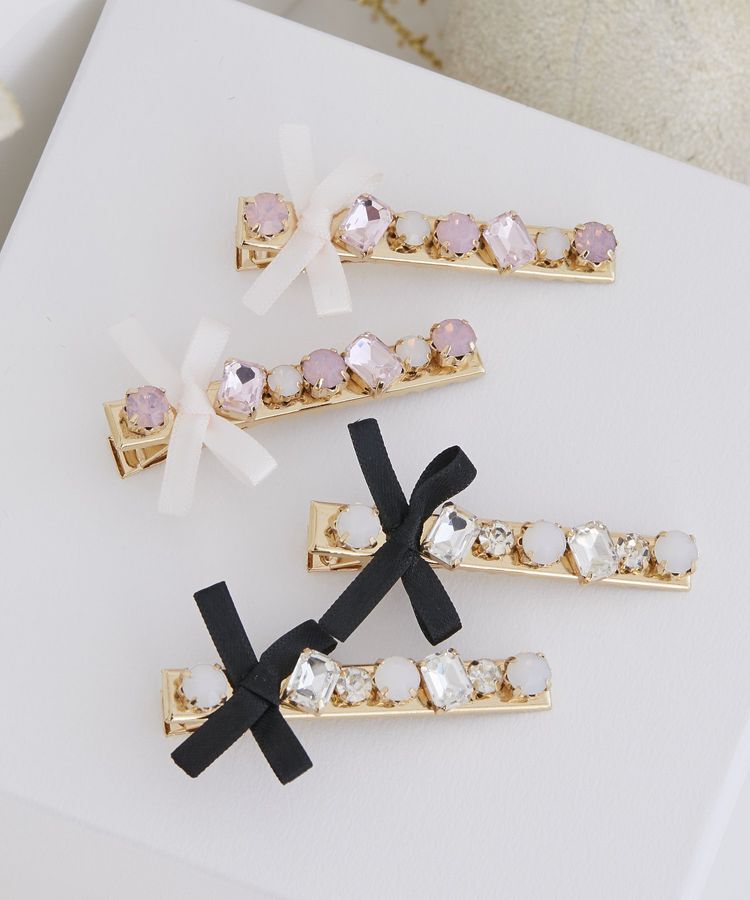 Maison de FLEUR「ビジューリボン2セットピン」|その他|