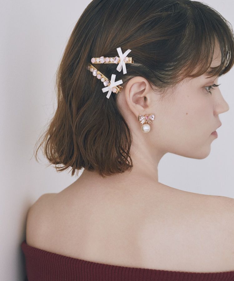 Maison de FLEUR「ビジューリボン2セットピン」|その他|