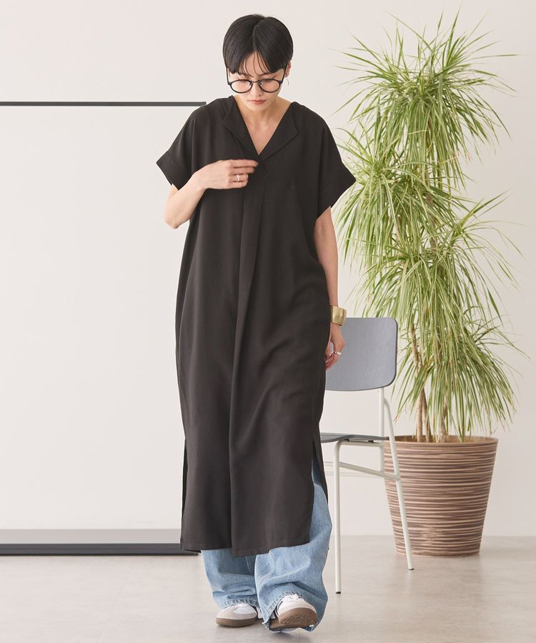 AMERICAN HOLIC「接触冷感スキッパーワンピース」|ワンピース|Black