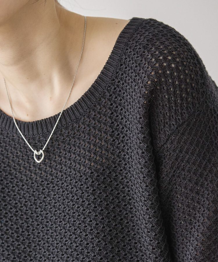 AMERICAN HOLIC「透かし編み半袖ニットプルオーバー」|ニット・セーター|