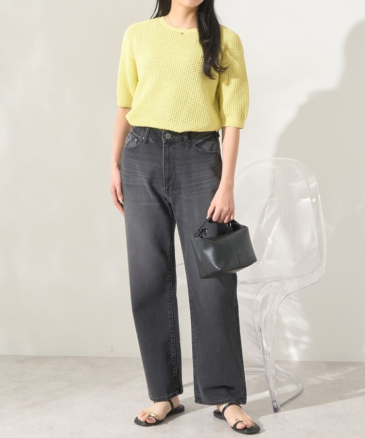 AMERICAN HOLIC「透かし編み半袖ニットプルオーバー」|ニット・セーター|