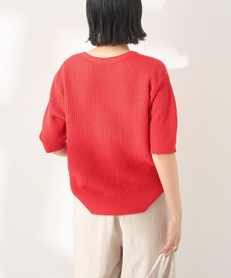 AMERICAN HOLIC「透かし編み半袖ニットプルオーバー」|ニット・セーター|