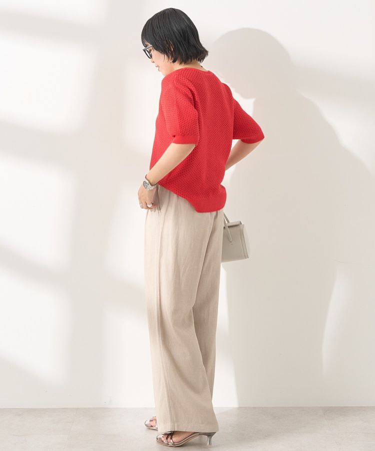 AMERICAN HOLIC「透かし編み半袖ニットプルオーバー」|ニット・セーター|