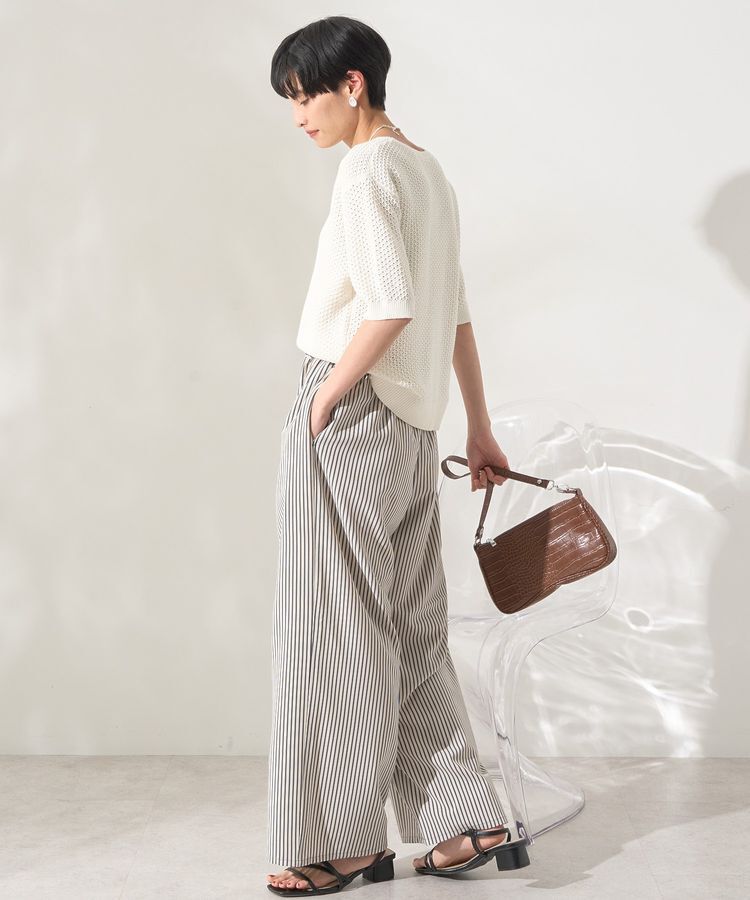 AMERICAN HOLIC「透かし編み半袖ニットプルオーバー」|ニット・セーター|