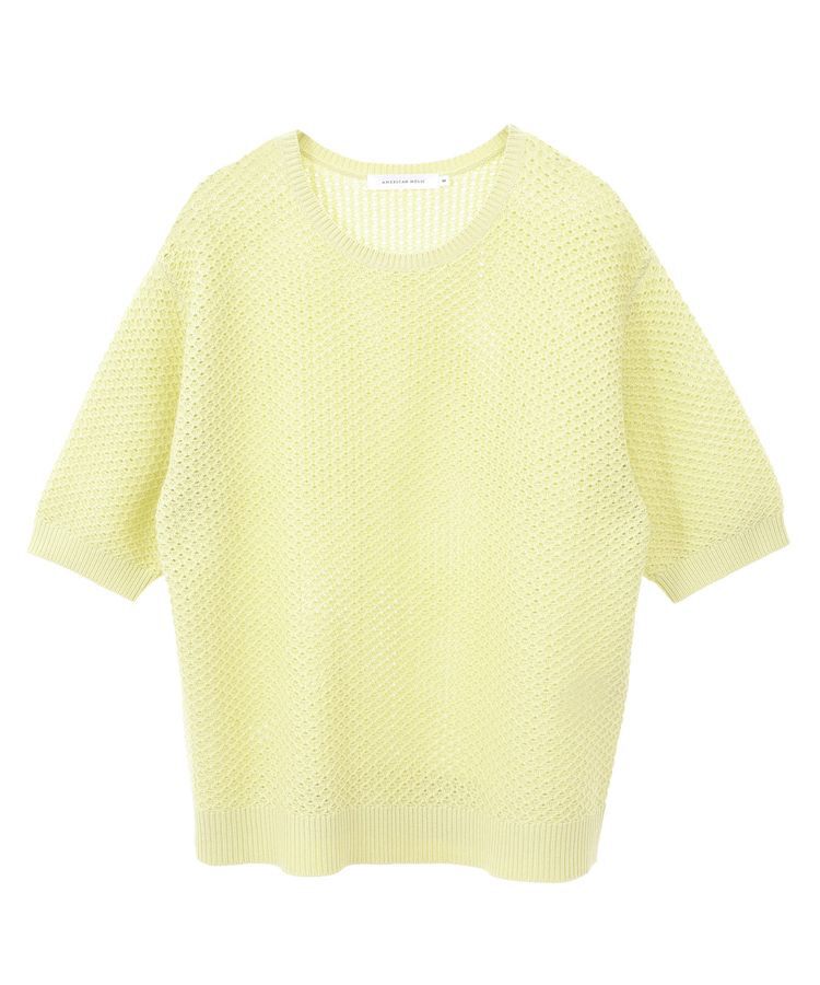 AMERICAN HOLIC「透かし編み半袖ニットプルオーバー」|ニット・セーター|