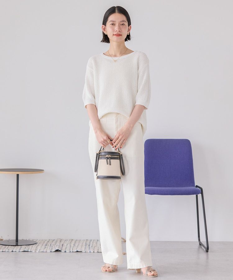 AMERICAN HOLIC「透かし編み半袖ニットプルオーバー」|ニット・セーター|