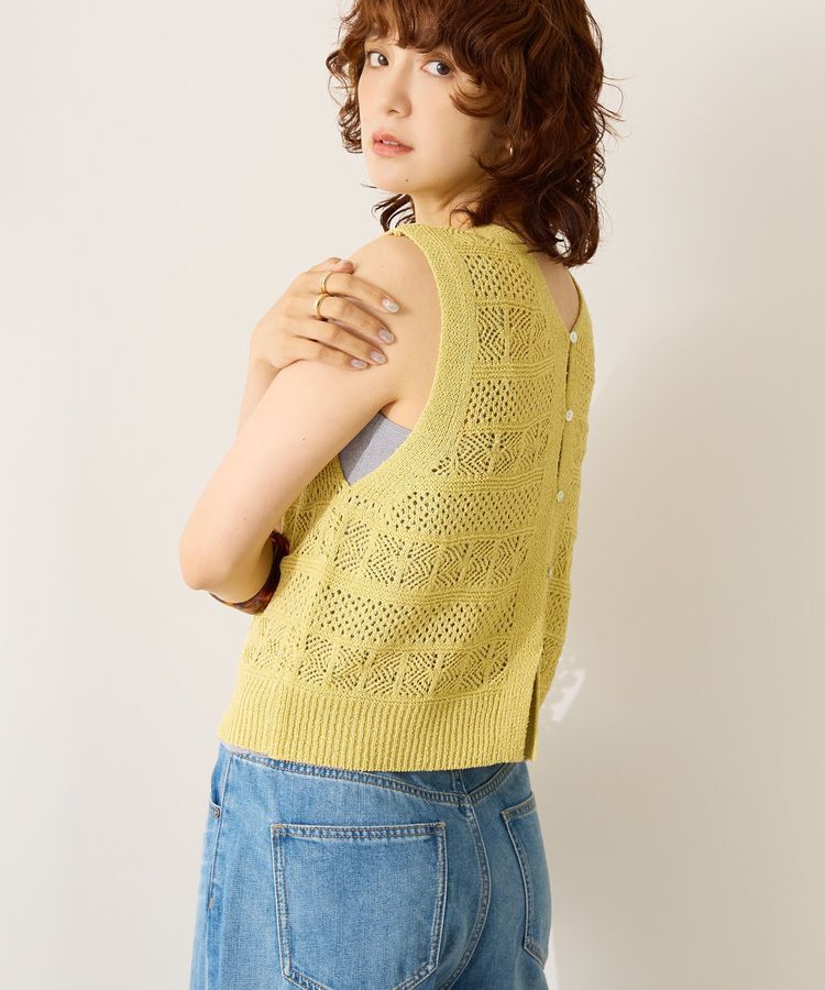 AMERICAN HOLIC「【前後2WAY】レース編みニットベスト」|ベスト・ジレ|