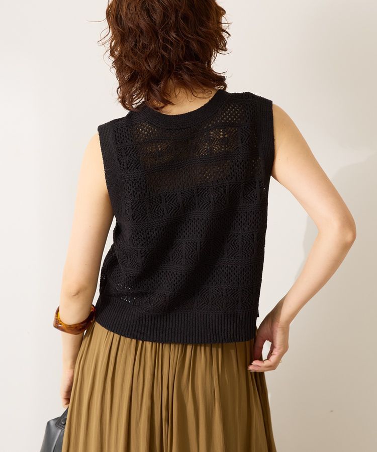 AMERICAN HOLIC「【前後2WAY】レース編みニットベスト」|ベスト・ジレ|