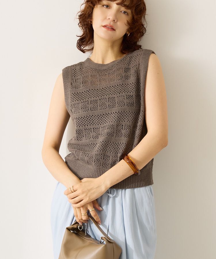 AMERICAN HOLIC「【前後2WAY】レース編みニットベスト」|ベスト・ジレ|
