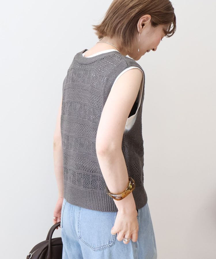 AMERICAN HOLIC「【前後2WAY】レース編みニットベスト」|ベスト・ジレ|