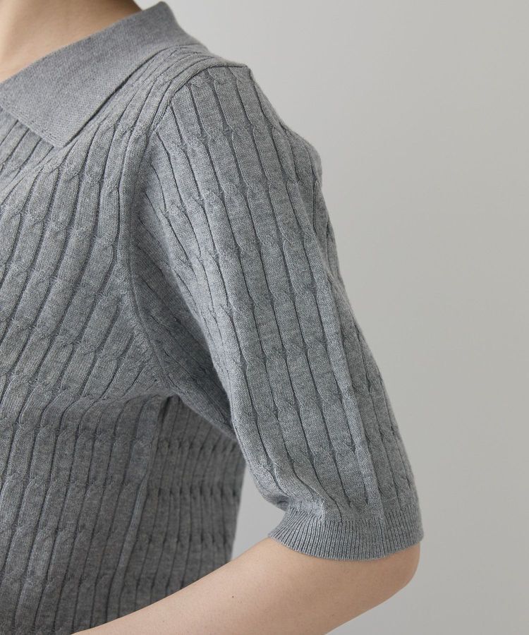 AMERICAN HOLIC「【2WAY】金ボタン衿付きケーブルプルオーバー」|ニット・セーター|