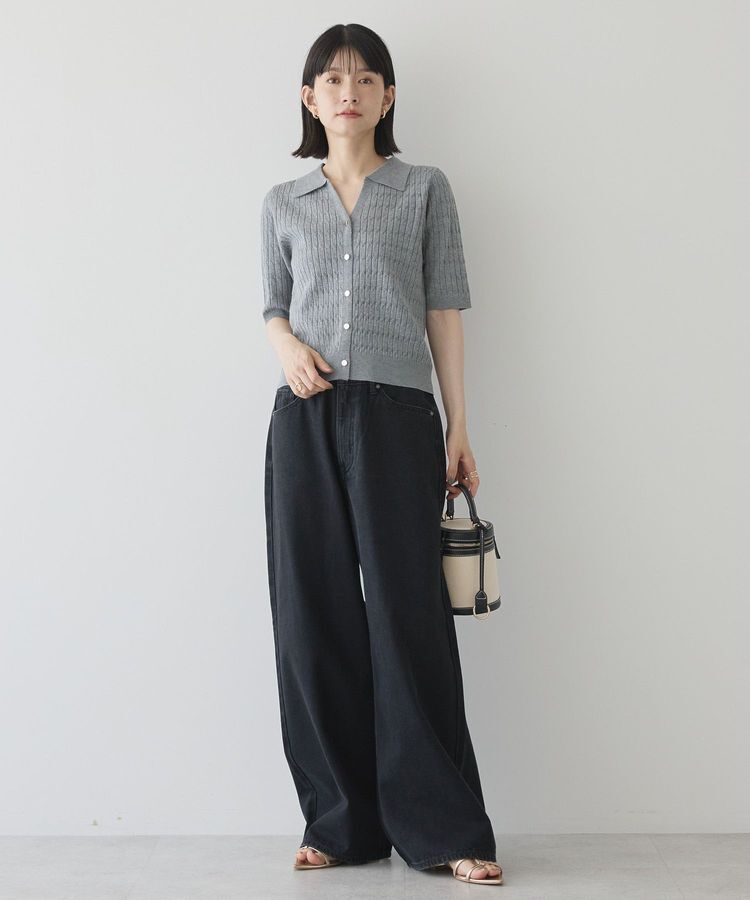 AMERICAN HOLIC「【2WAY】金ボタン衿付きケーブルプルオーバー」|ニット・セーター|