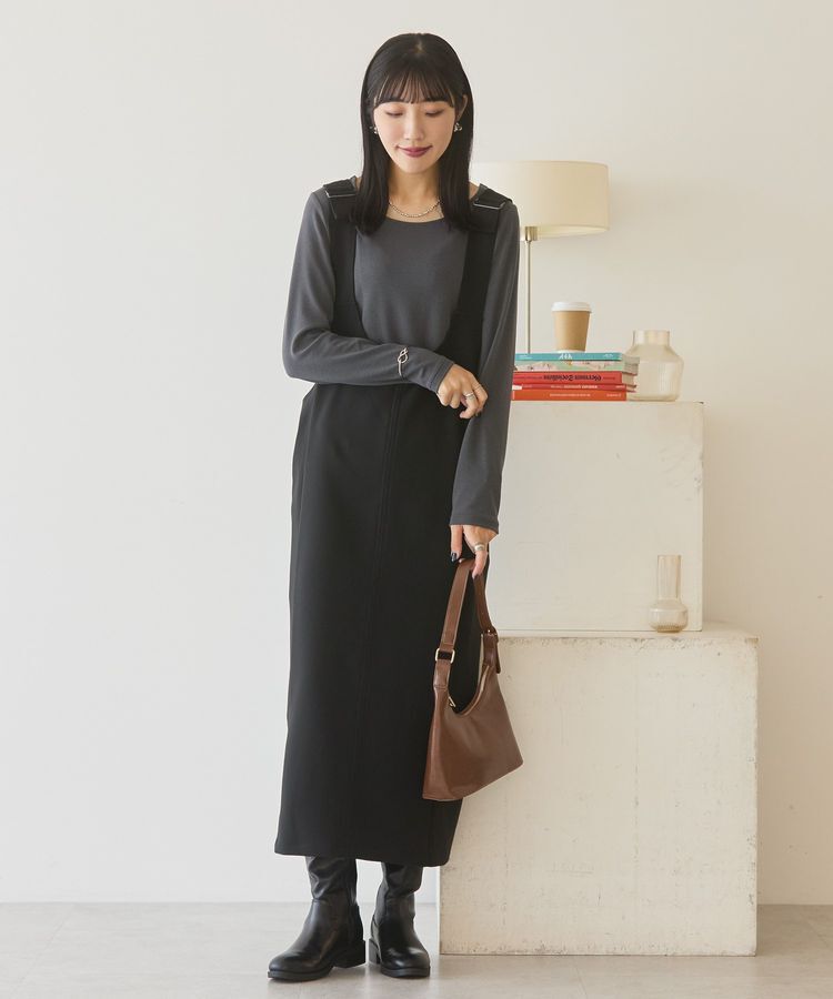 AMERICAN HOLIC「イージーケアWクロスIラインワンピース」|ワンピース|Black