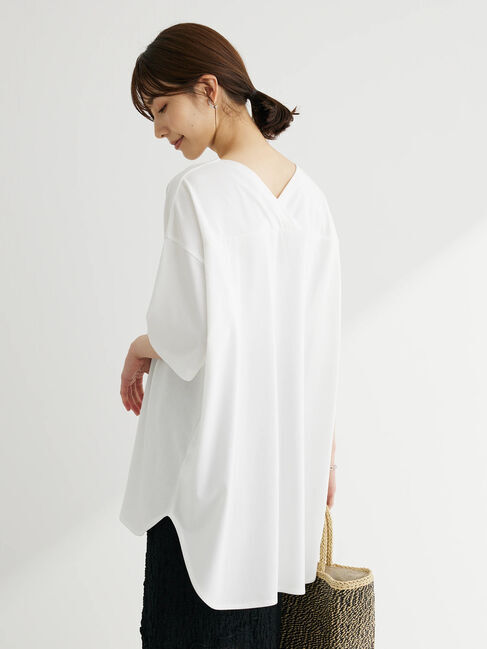 Green Parks「接触冷感バックカシュクールチュニック」|チュニック|Off White