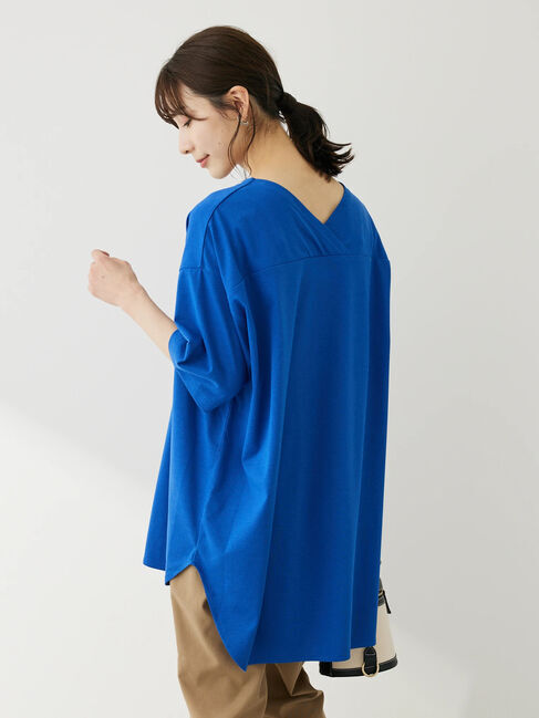 Green Parks「接触冷感バックカシュクールチュニック」|チュニック|Blue