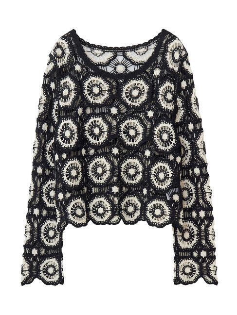 Green Parks「・SUGAR　SPOON　クロシェフラワープルオーバー」|Tシャツ・カットソー|