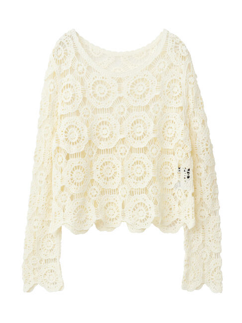 Green Parks「・SUGAR　SPOON　クロシェフラワープルオーバー」|Tシャツ・カットソー|