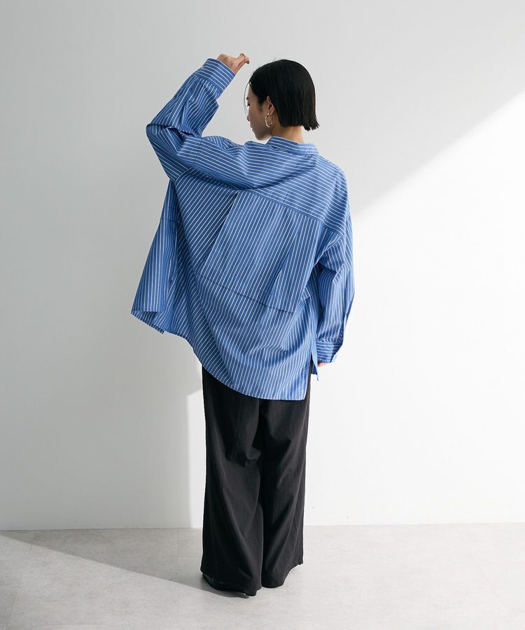 Green Parks「ラメストライプタックシャツチュニック」|シャツ・ブラウス|