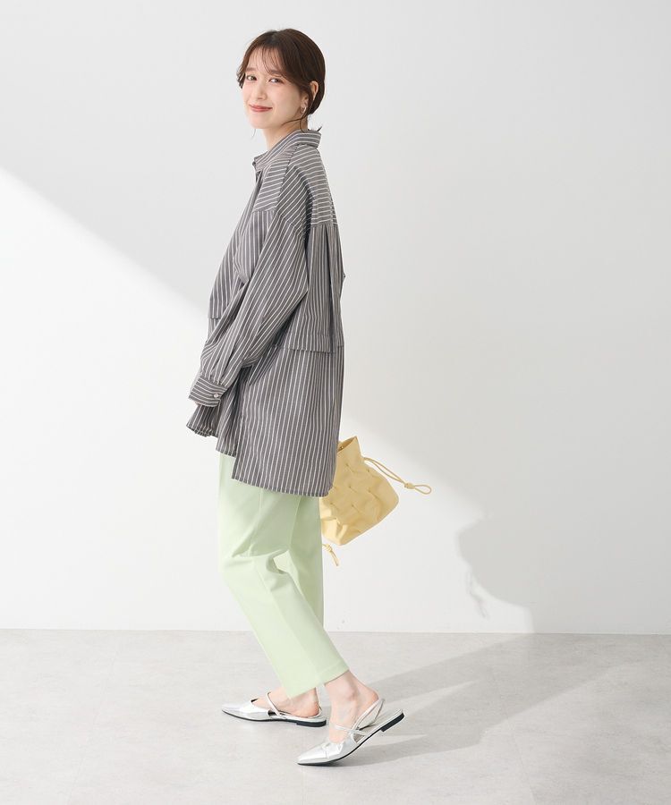 Green Parks「ラメストライプタックシャツチュニック」|シャツ・ブラウス|
