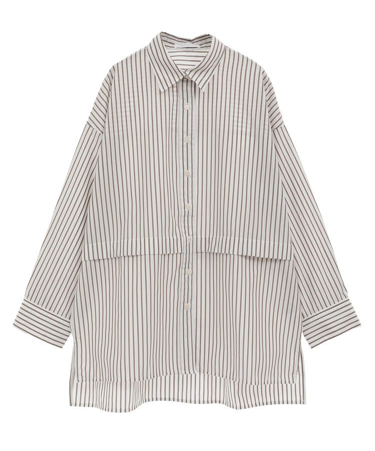 Green Parks「ラメストライプタックシャツチュニック」|シャツ・ブラウス|