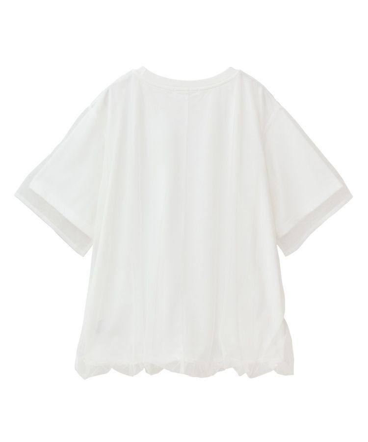 Green Parks「チュールドッキングバルーン5分袖プルオーバー」|Tシャツ・カットソー|