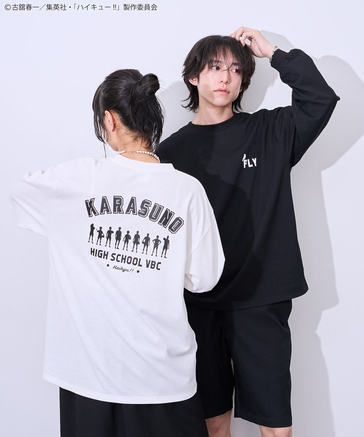 Green Parks「ハイキュー!! モノクロプリント烏野長袖Tシャツ」|Tシャツ・カットソー|