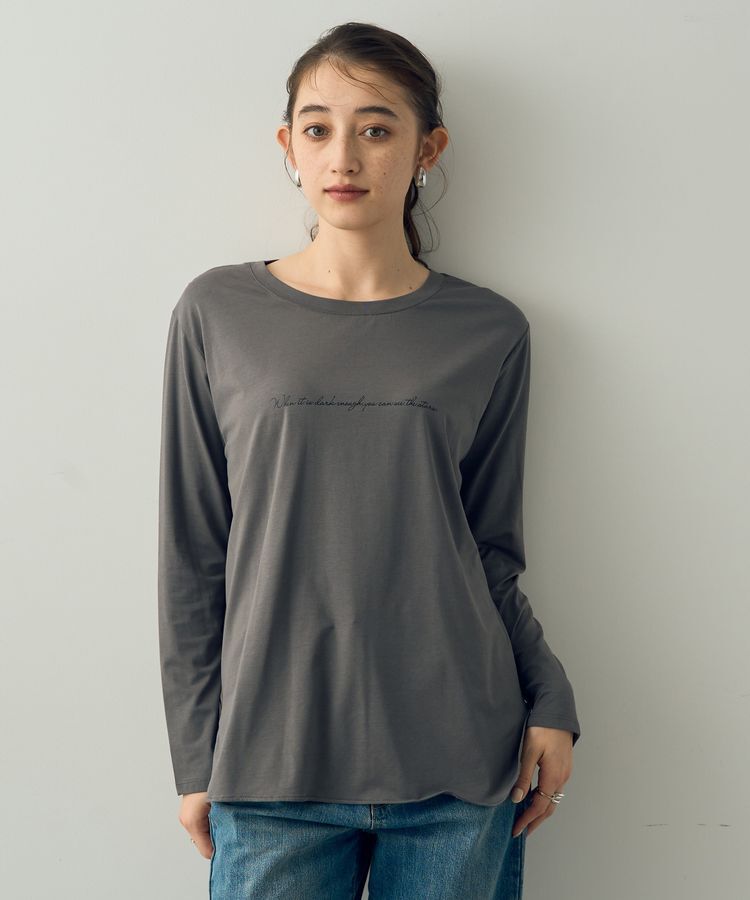 YECCA VECCA「ラウンドヘム長袖ロゴTee」|Tシャツ・カットソー|