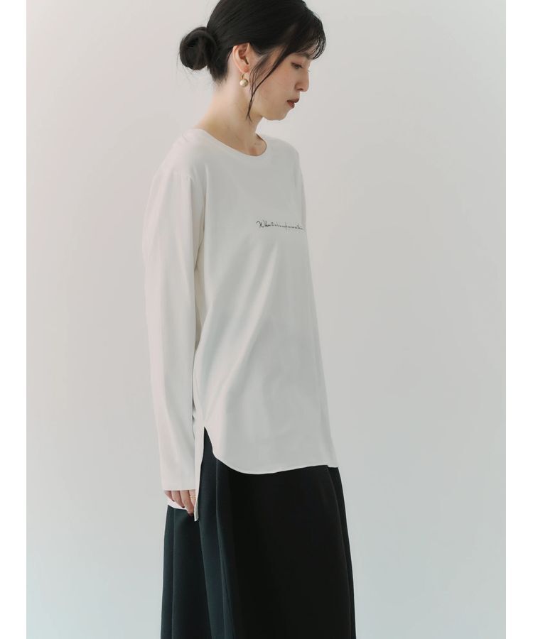 YECCA VECCA「ラウンドヘム長袖ロゴTee」|Tシャツ・カットソー|