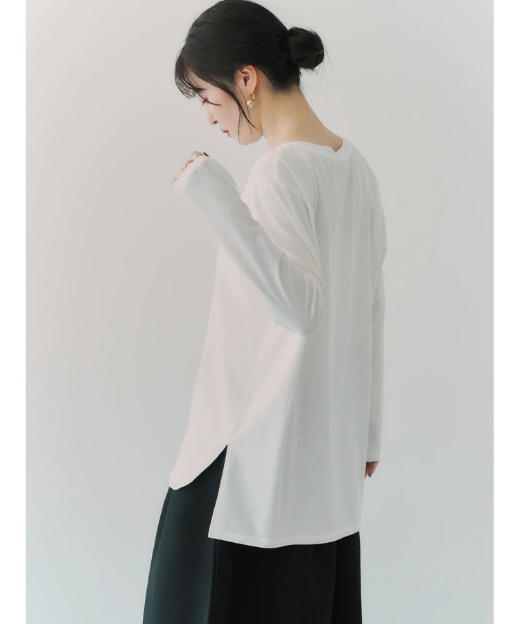 YECCA VECCA「ラウンドヘム長袖ロゴTee」|Tシャツ・カットソー|