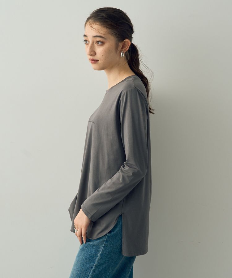 YECCA VECCA「ラウンドヘム長袖ロゴTee」|Tシャツ・カットソー|