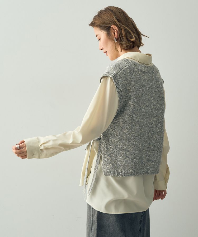 YECCA VECCA「【2点SET】シャツレイヤードニットベスト」|ベスト・ジレ|