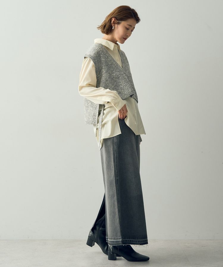 YECCA VECCA「【2点SET】シャツレイヤードニットベスト」|ベスト・ジレ|