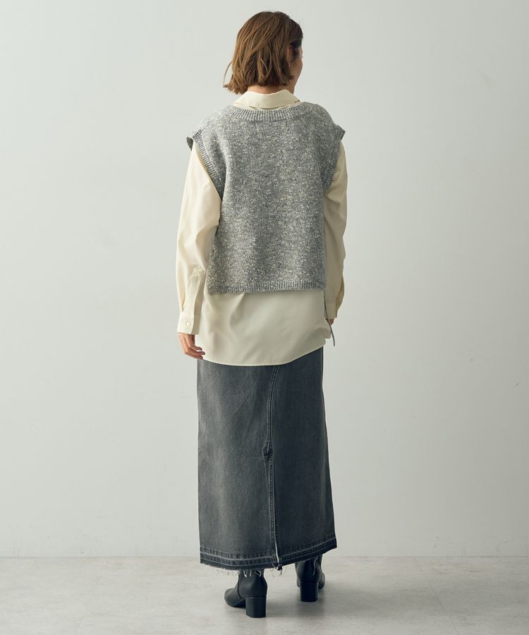 YECCA VECCA「【2点SET】シャツレイヤードニットベスト」|ベスト・ジレ|