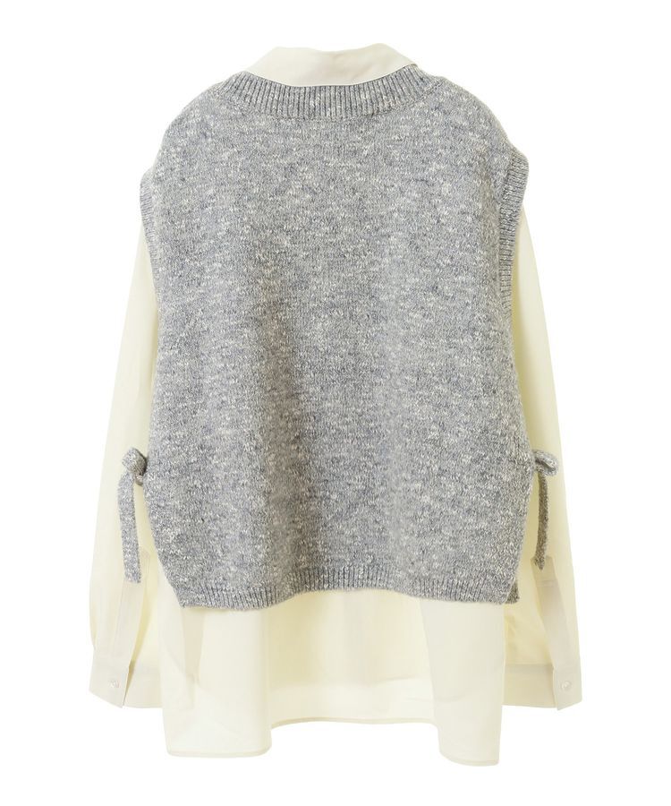 YECCA VECCA「【2点SET】シャツレイヤードニットベスト」|ベスト・ジレ|