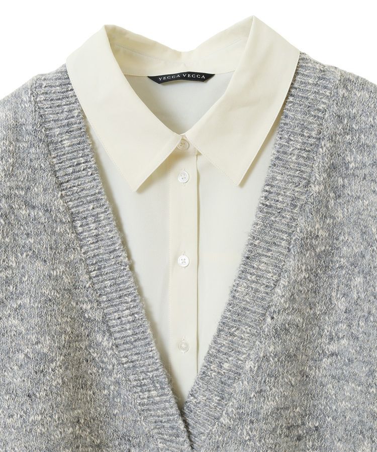 YECCA VECCA「【2点SET】シャツレイヤードニットベスト」|ベスト・ジレ|