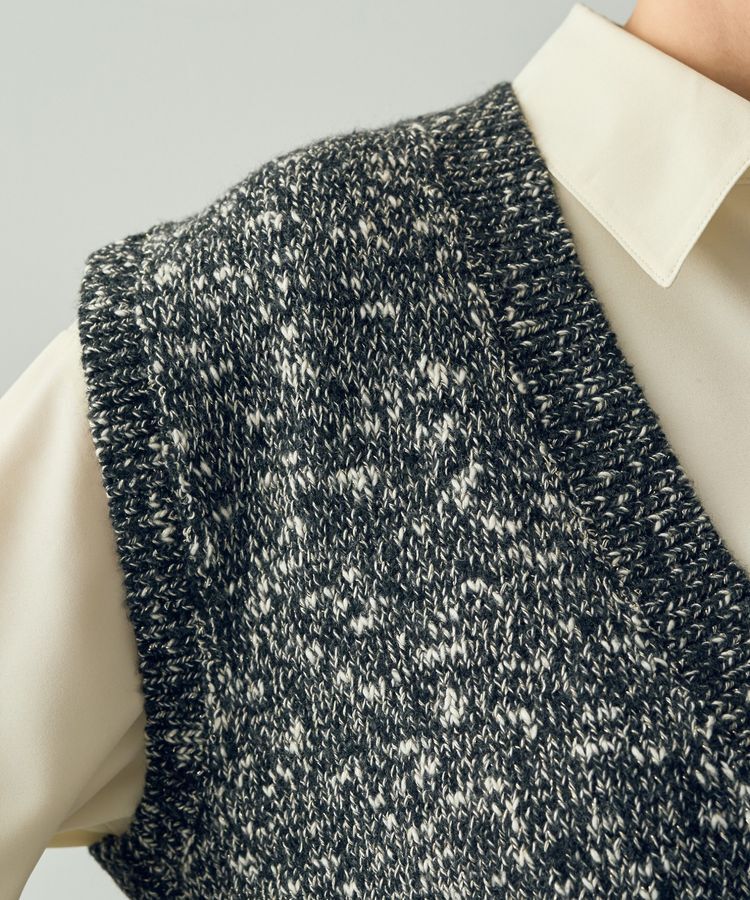 YECCA VECCA「【2点SET】シャツレイヤードニットベスト」|ベスト・ジレ|