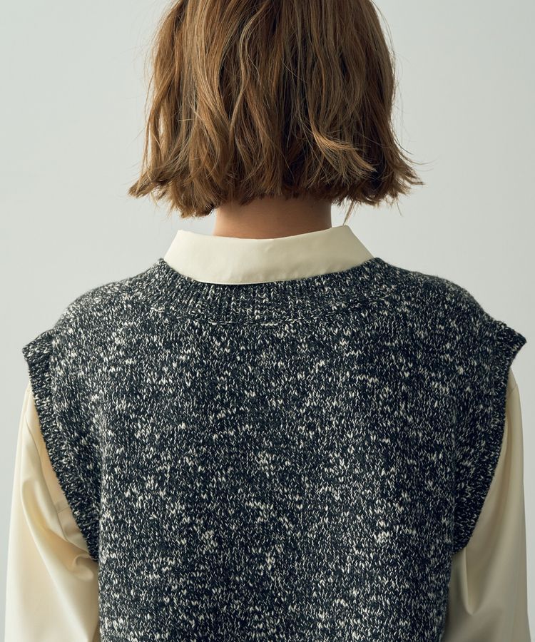 YECCA VECCA「【2点SET】シャツレイヤードニットベスト」|ベスト・ジレ|