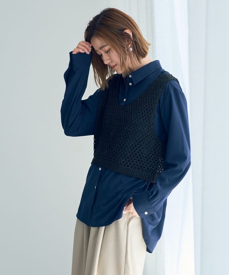 Editt by YECCA VECCA「【2点SET】メッシュベストSETシャツ」|シャツ・ブラウス|