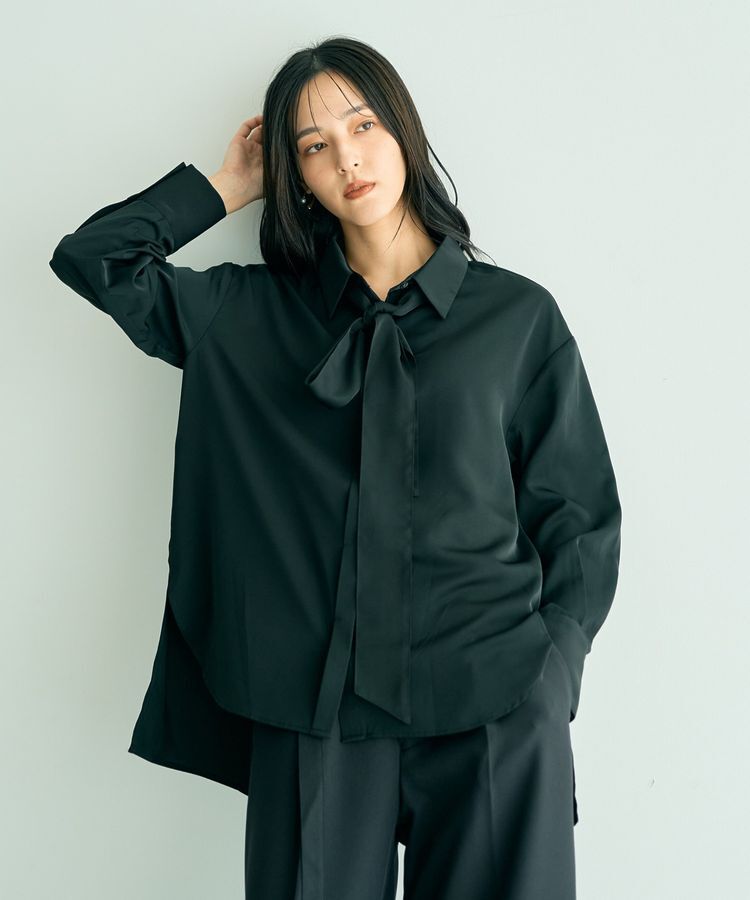 YECCA VECCA「2wayボウタイシャツ」|シャツ・ブラウス|Black