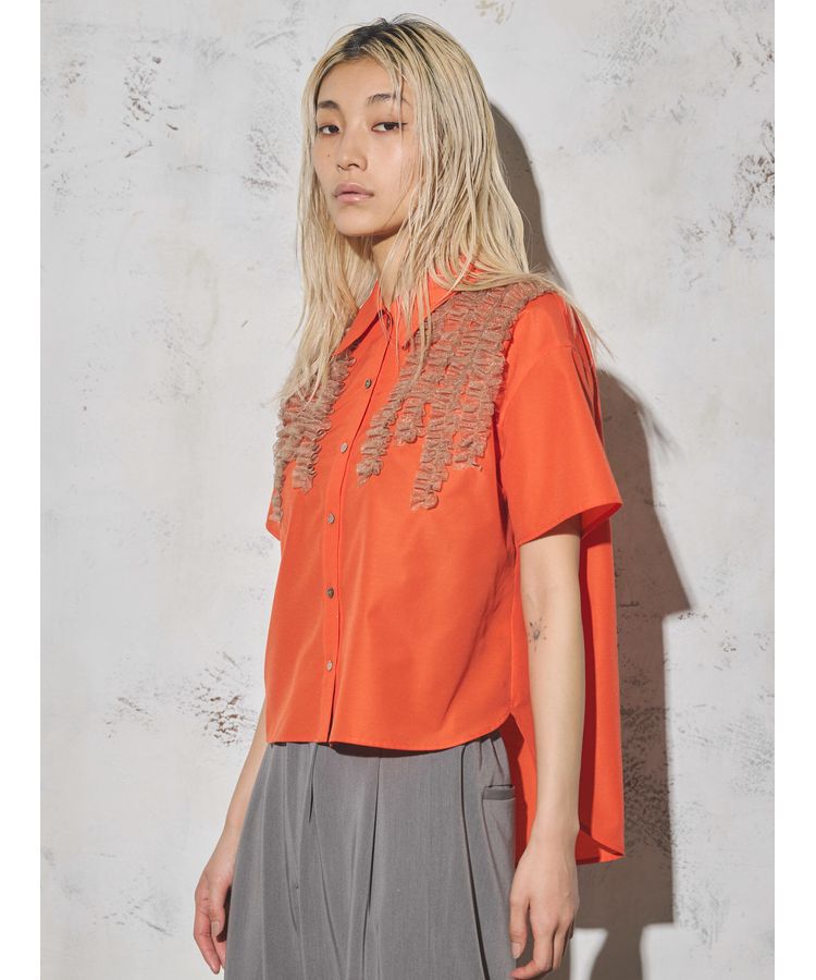 GARAGE OF GOOD CLOTHING「フリルハーフスリーブブラウス」|シャツ・ブラウス|