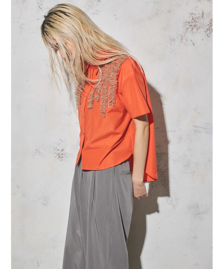 GARAGE OF GOOD CLOTHING「フリルハーフスリーブブラウス」|シャツ・ブラウス|