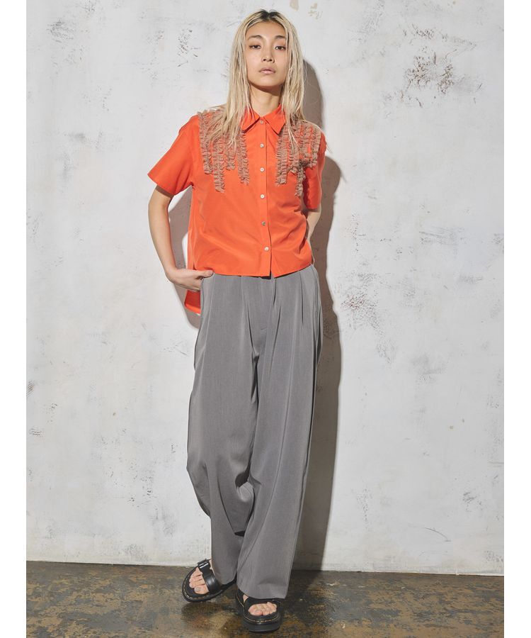 GARAGE OF GOOD CLOTHING「フリルハーフスリーブブラウス」|シャツ・ブラウス|