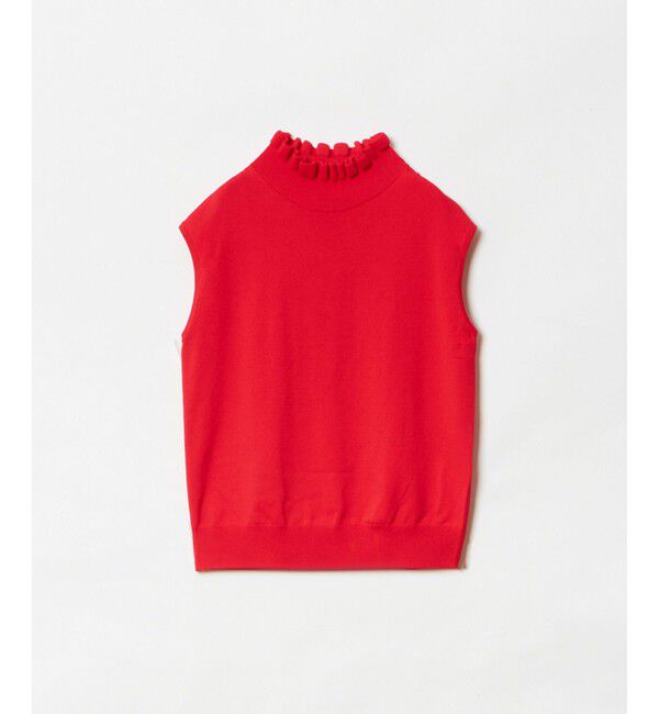 allureville「スタンドフリルネックフレンチプルオーバー」|ニット・セーター|