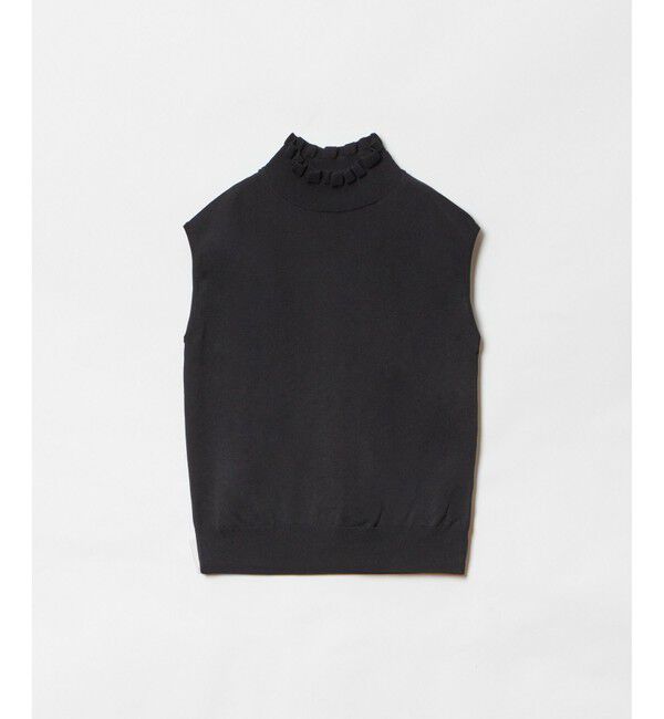 allureville「スタンドフリルネックフレンチプルオーバー」|ニット・セーター|