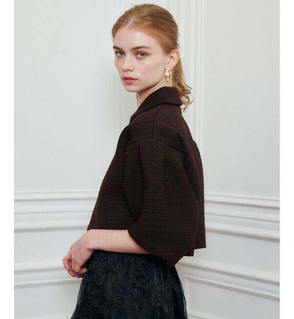 LOULOU WILLOUGHBY「【LOULOU WILLOUGHBY】ダブルジャガードパフニットジャケット」|ニット・セーター|